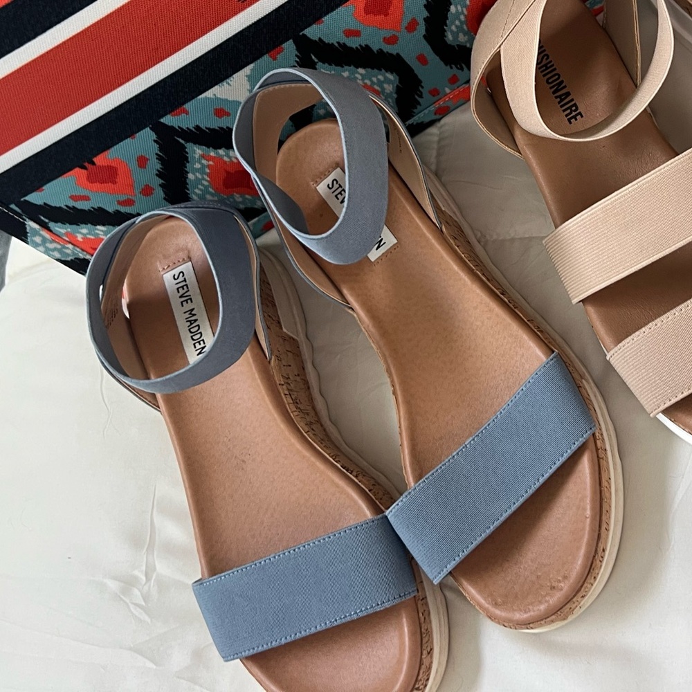 Steve Madden Elba Women's Platform Sandals - Blue size 9 - Picture 2 of 8